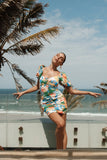 Harriet Puff Sleeve Mini Dress Malta Print