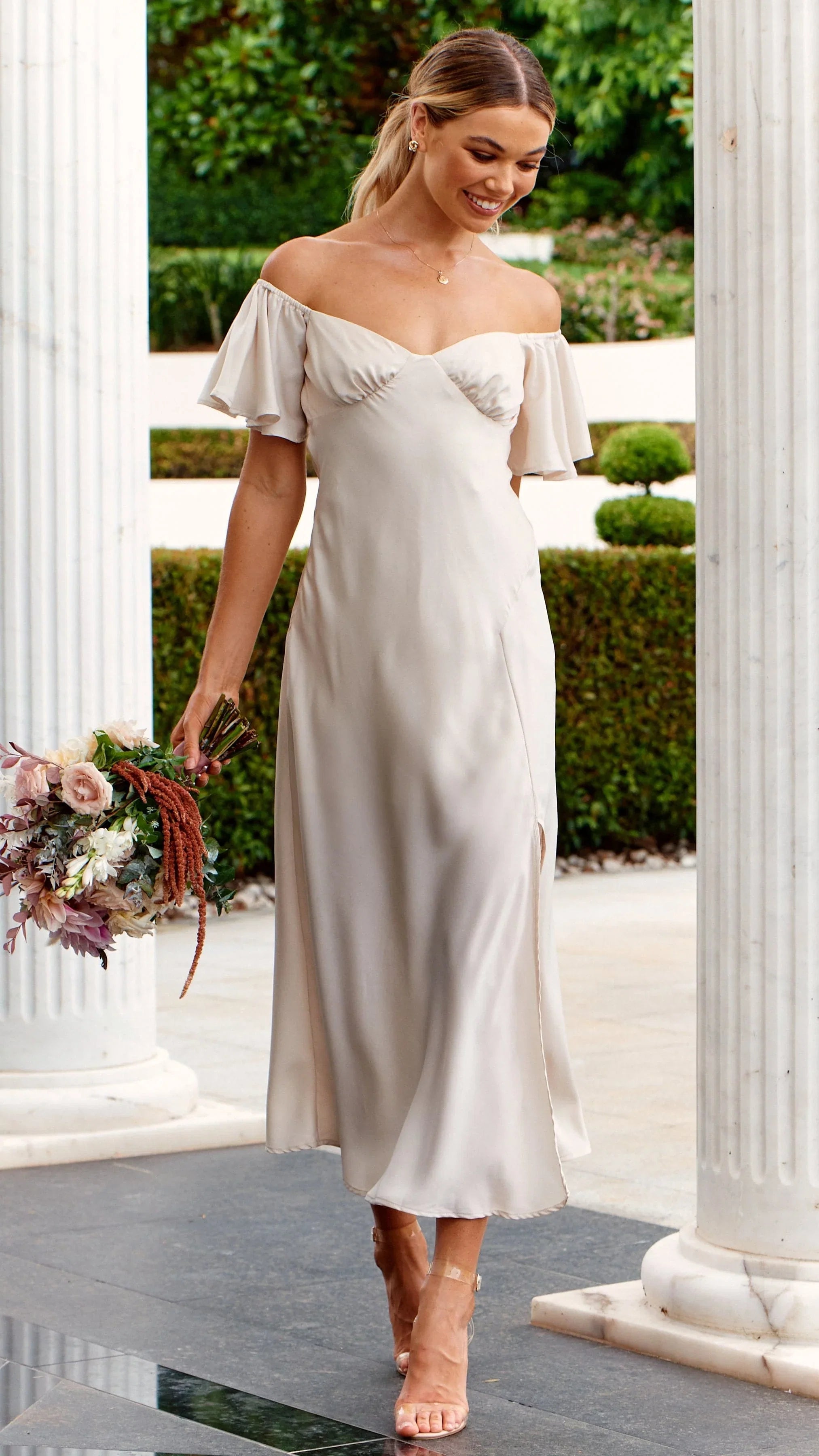 Louisa Midi Dress Ivory