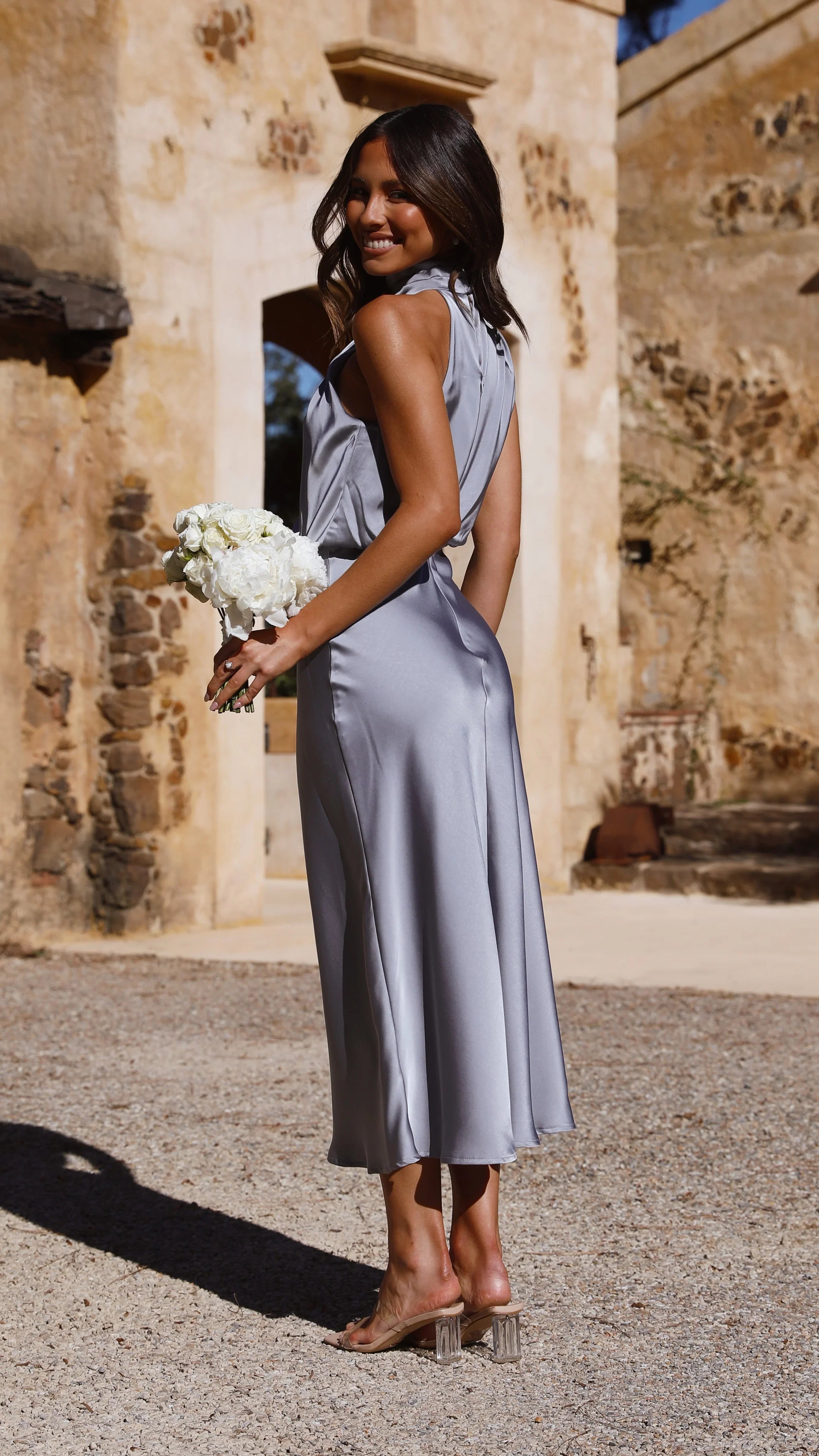 Esther Maxi Dress Steel Blue