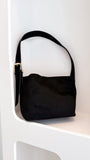 Freya Shoulder Bag Black Suede