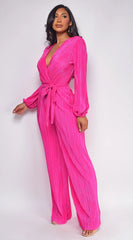 Juna Surplice Jumpsuit Pink