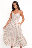 Echo Midi Dress White Pink