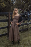 Cyrena Maxi Dress Brown Check