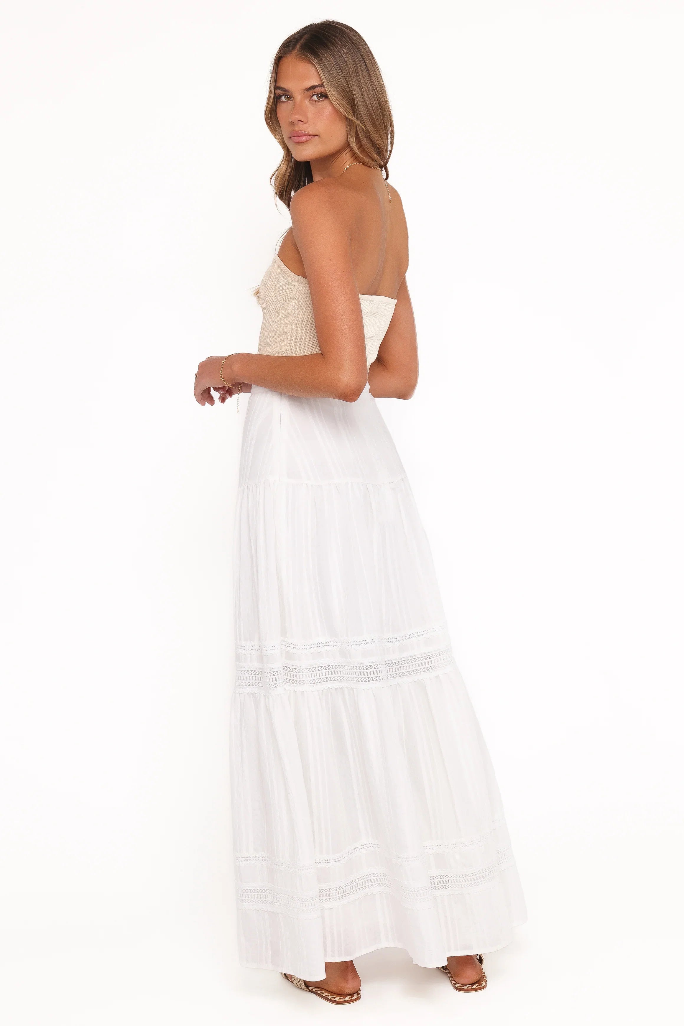Peony Maxi Skirt White