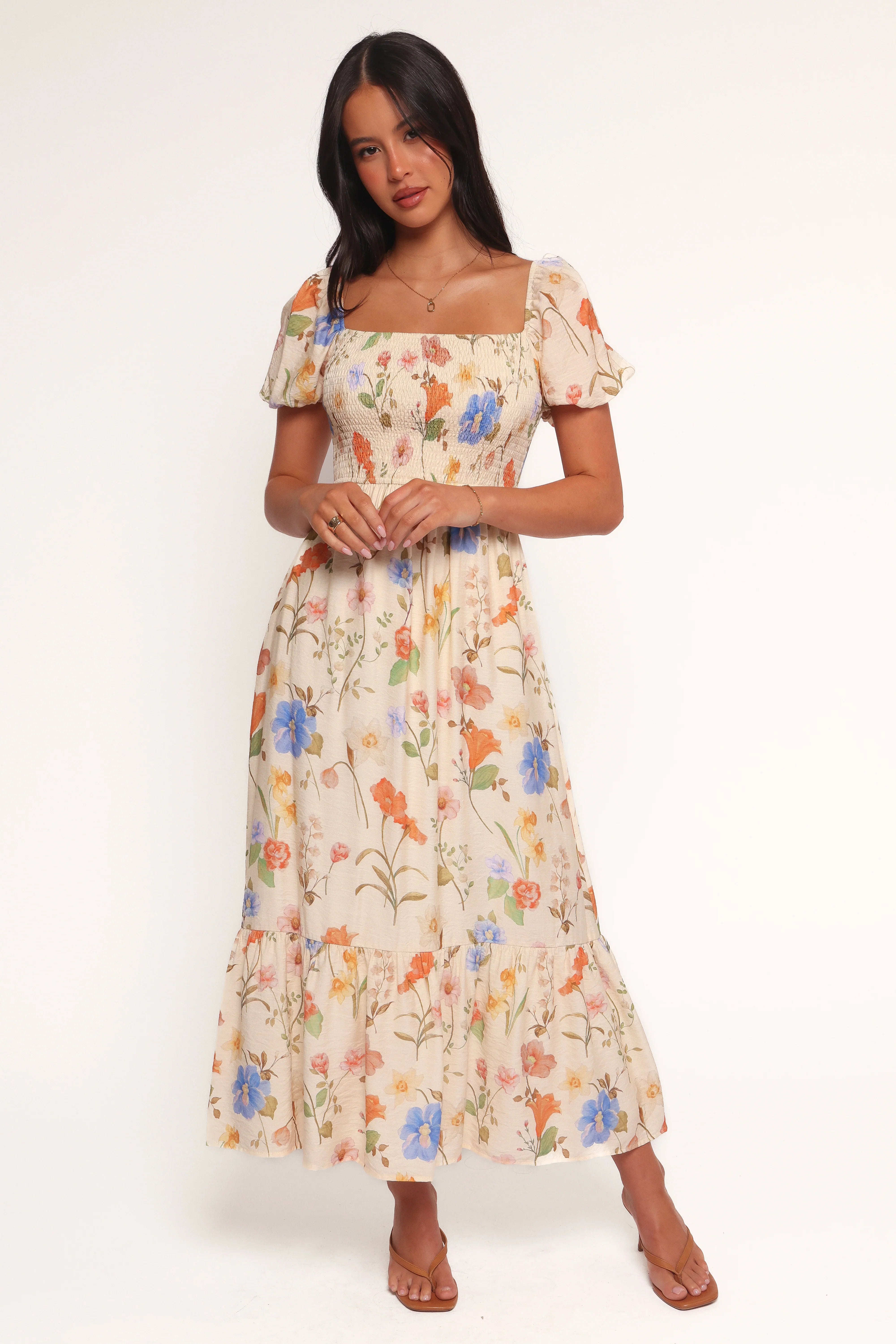 Cecelia Puff Sleeve Maxi Dress Floral