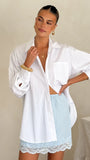 Davonne Lace Mini Skirt Baby Blue