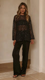 Zahni Sequins Long Sleeve Top Black