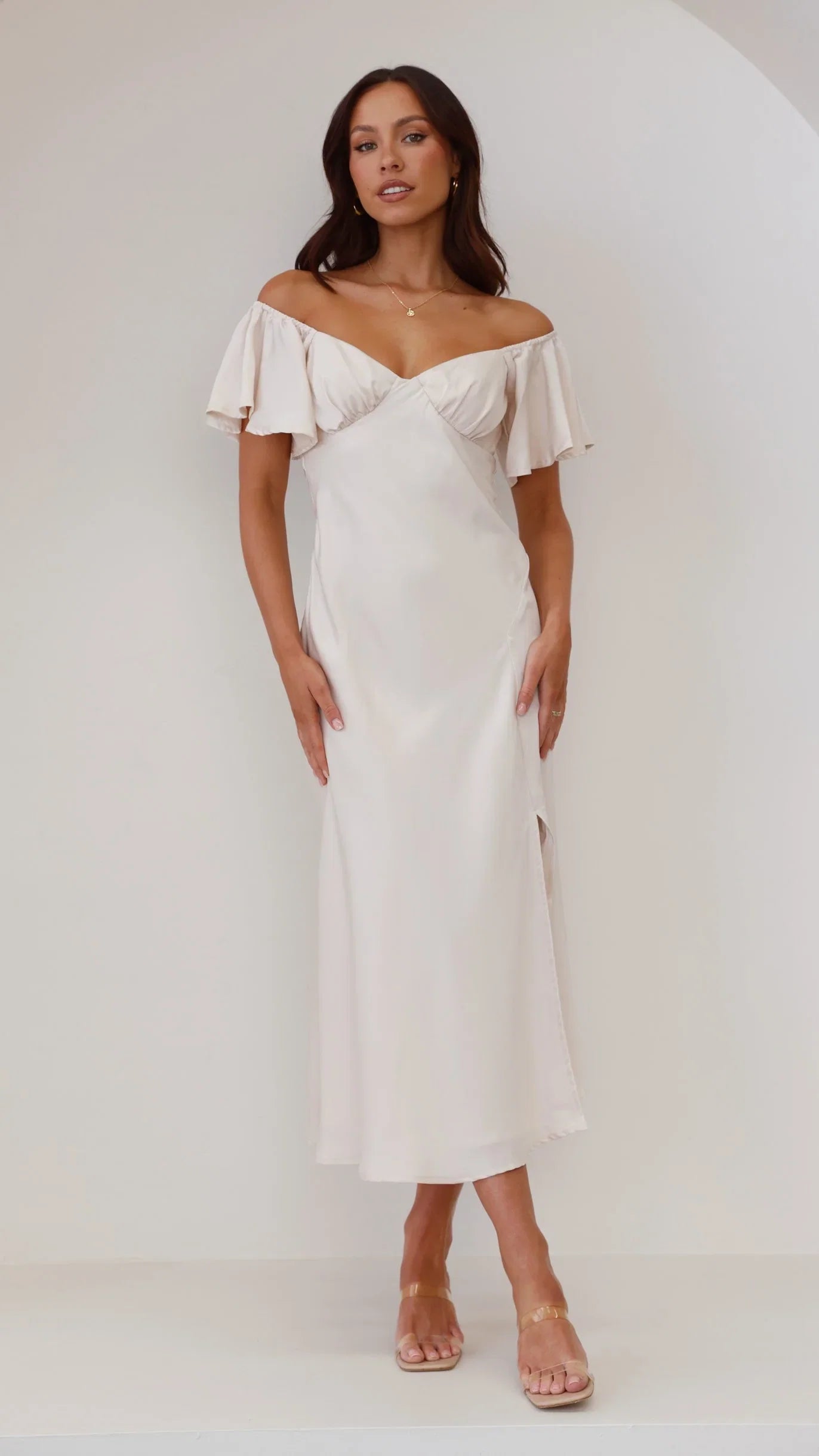 Louisa Midi Dress Ivory