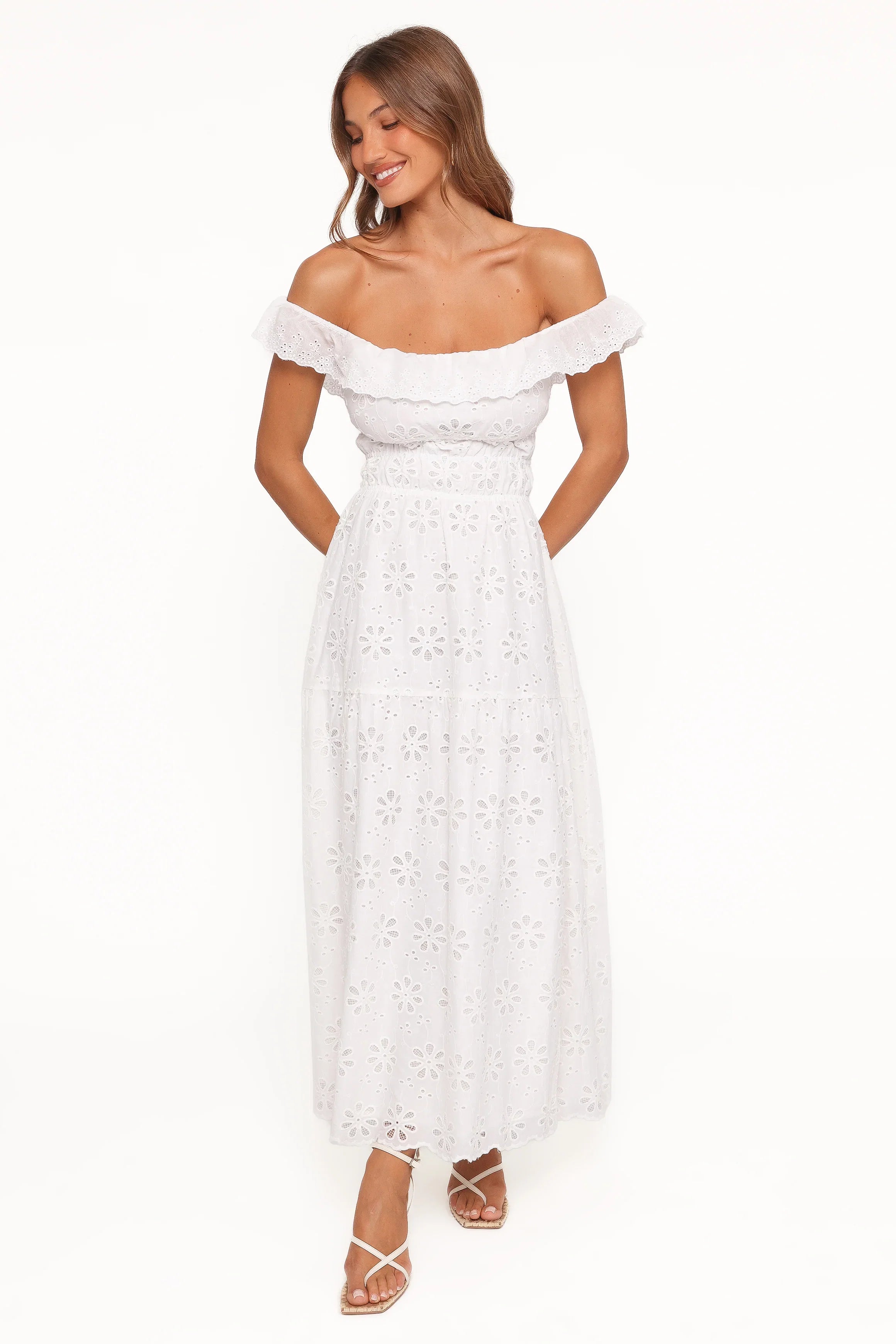 Elwyn Maxi Dress White Broderie