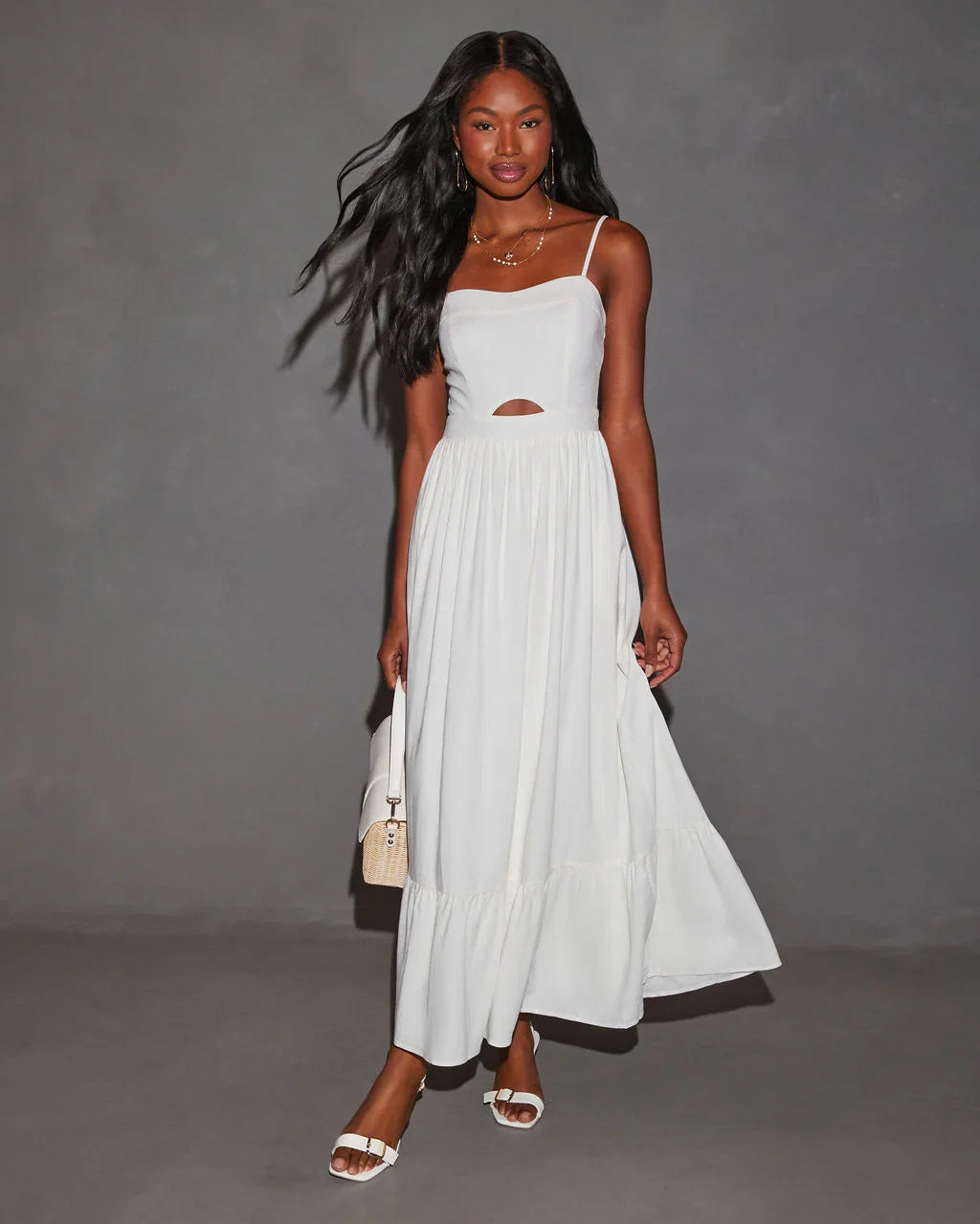 Eleanor A Line Front Cutout Maxi Dress