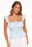 Melissa Peplum Top Pale Blue