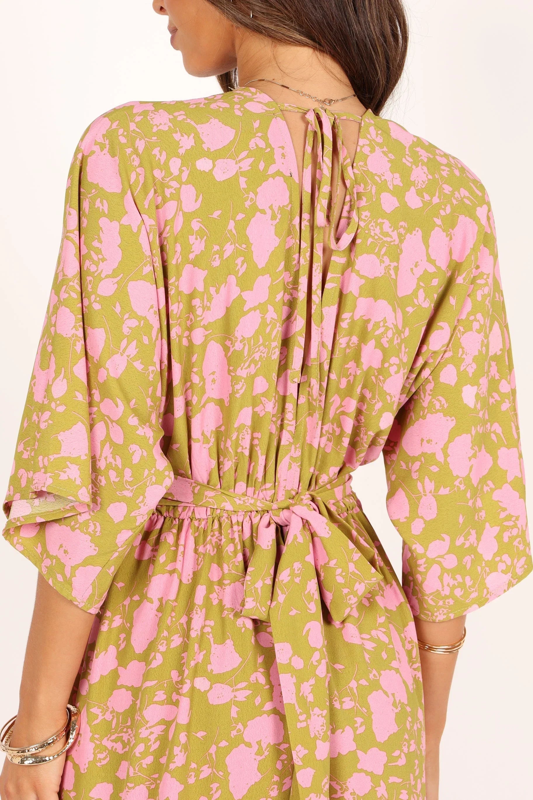 Fran Maxi Dress Green Pink