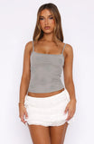 Cant Handle Me Beaded Tank Top Grey