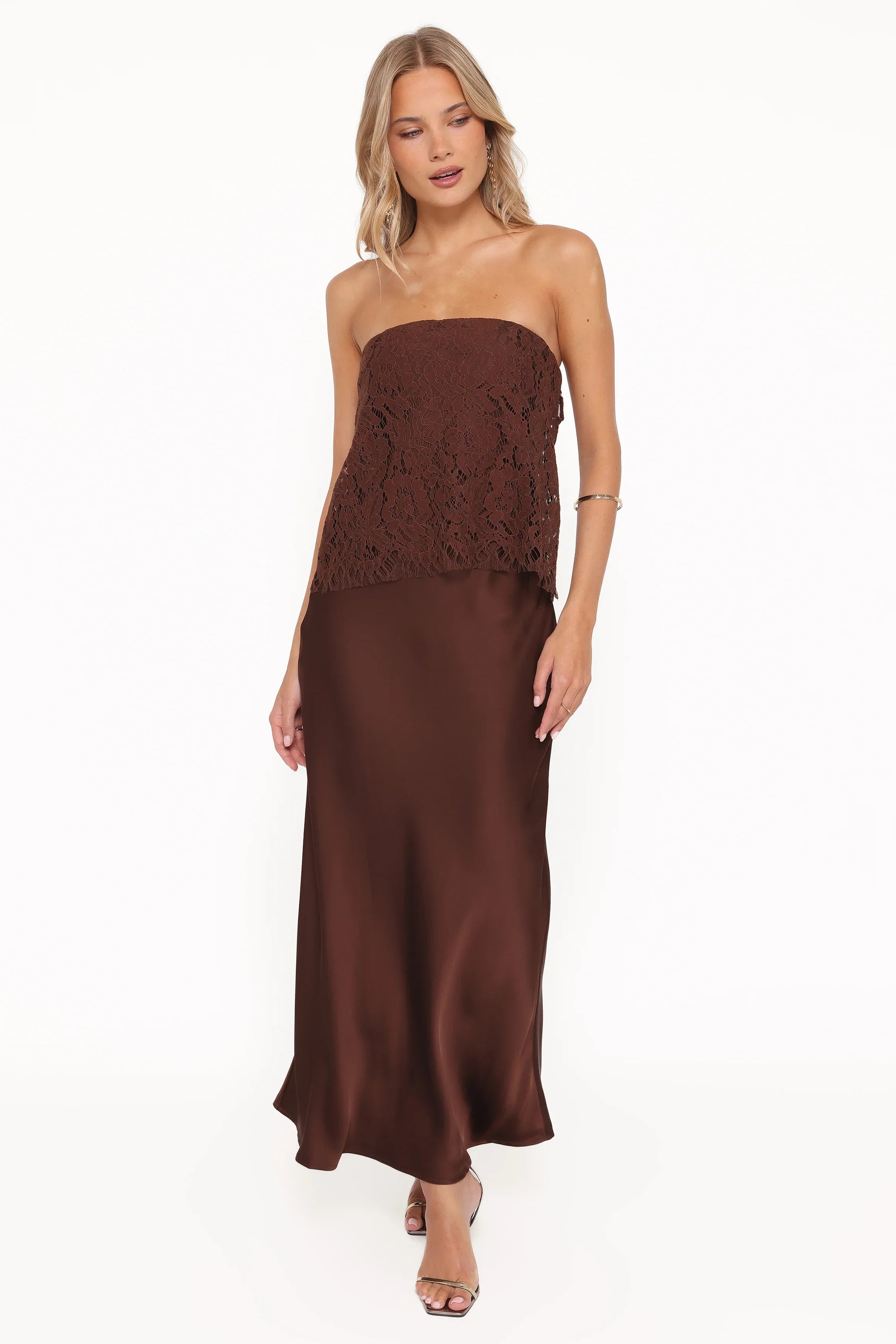 Lelita Strapless Maxi Dress Brown