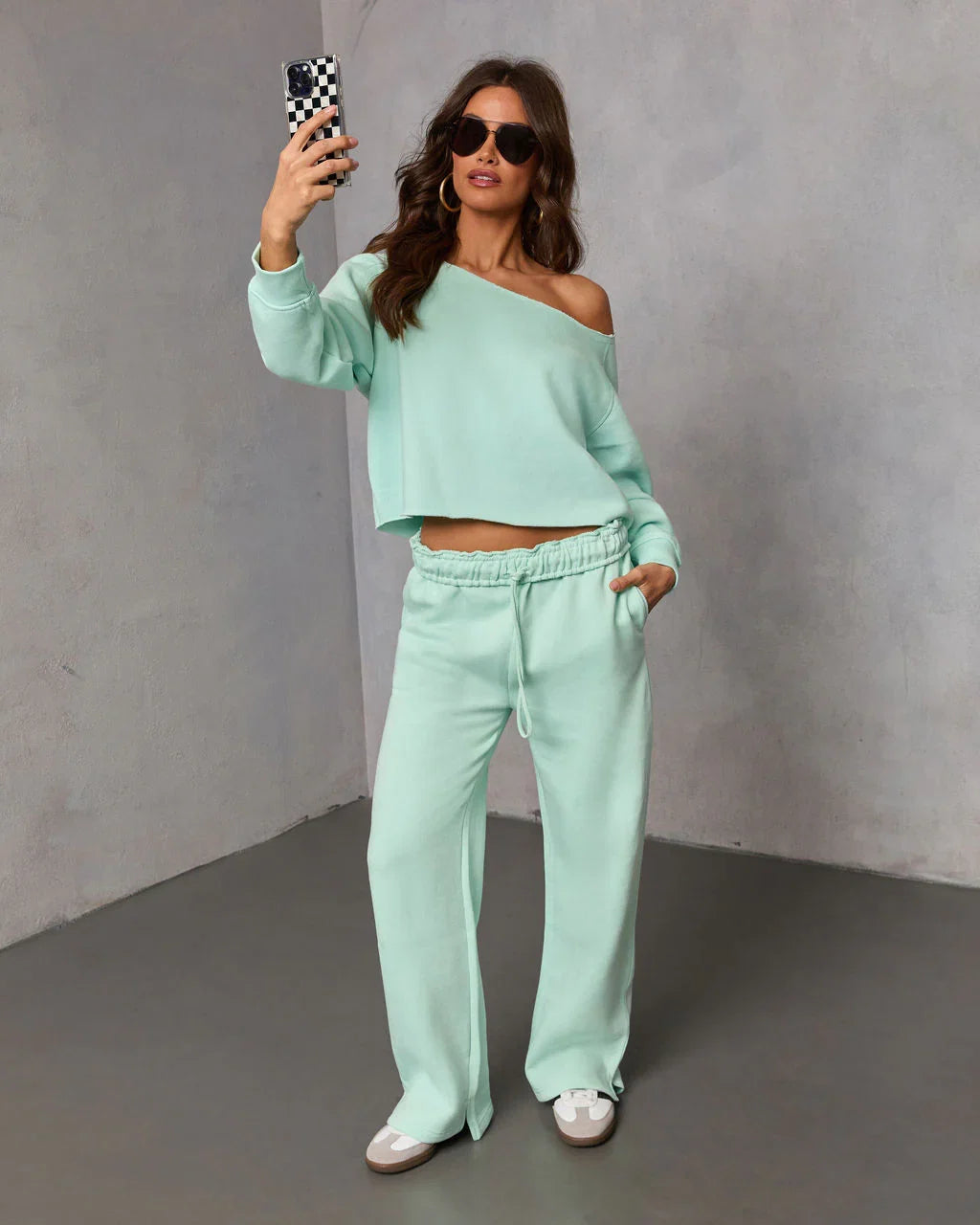 Homebody Honey Off Shoulder Sweatshirt