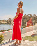 Lelanie Color Block Linen Blend Maxi Dress
