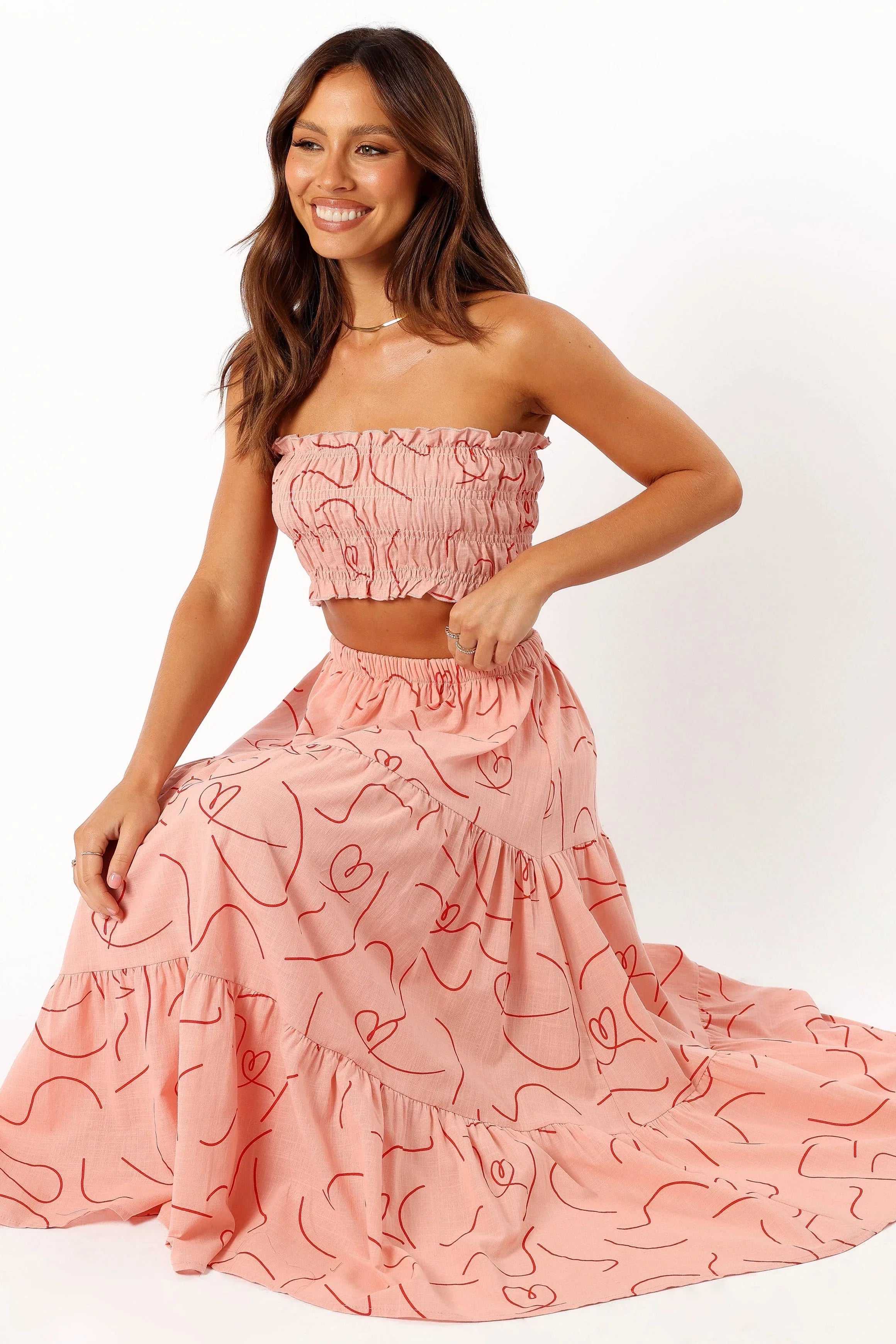 Francesca Two Piece Set Pink Swirl
