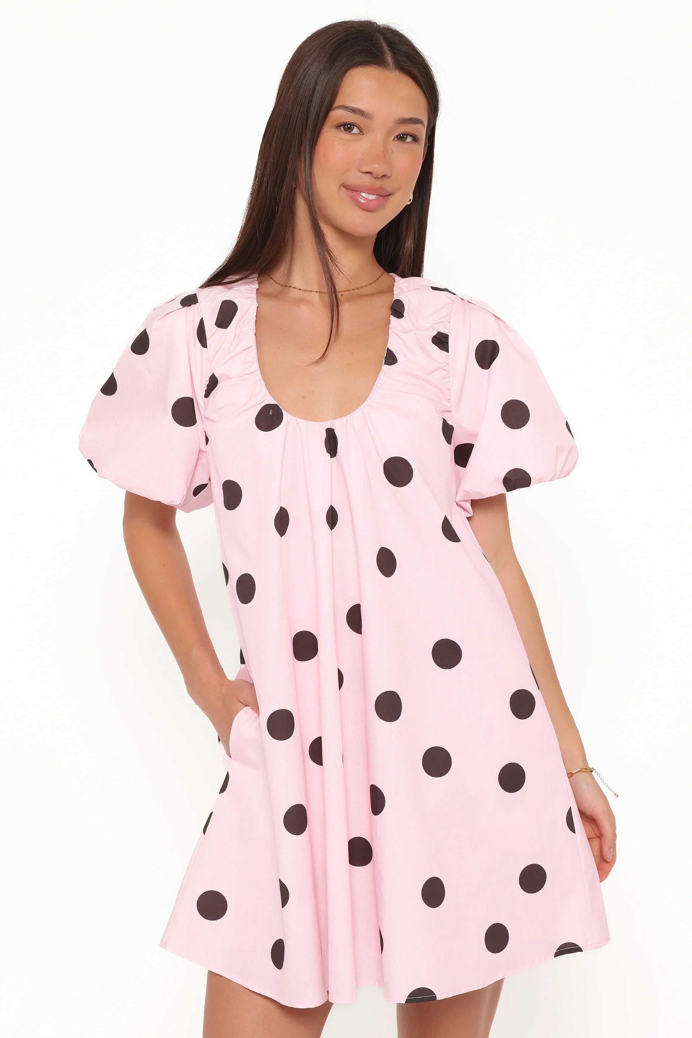 Bertine Mini Dress Pink Polka Dot