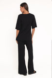 Alix Ribbed Knit Set Black