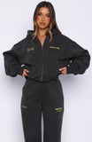 Proving Myself Wrong Zip Front Hoodie Charcoal