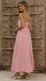 Marcel Maxi Dress Red White Stripe