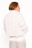 Velma Channel Faux Fur Jacket Cream