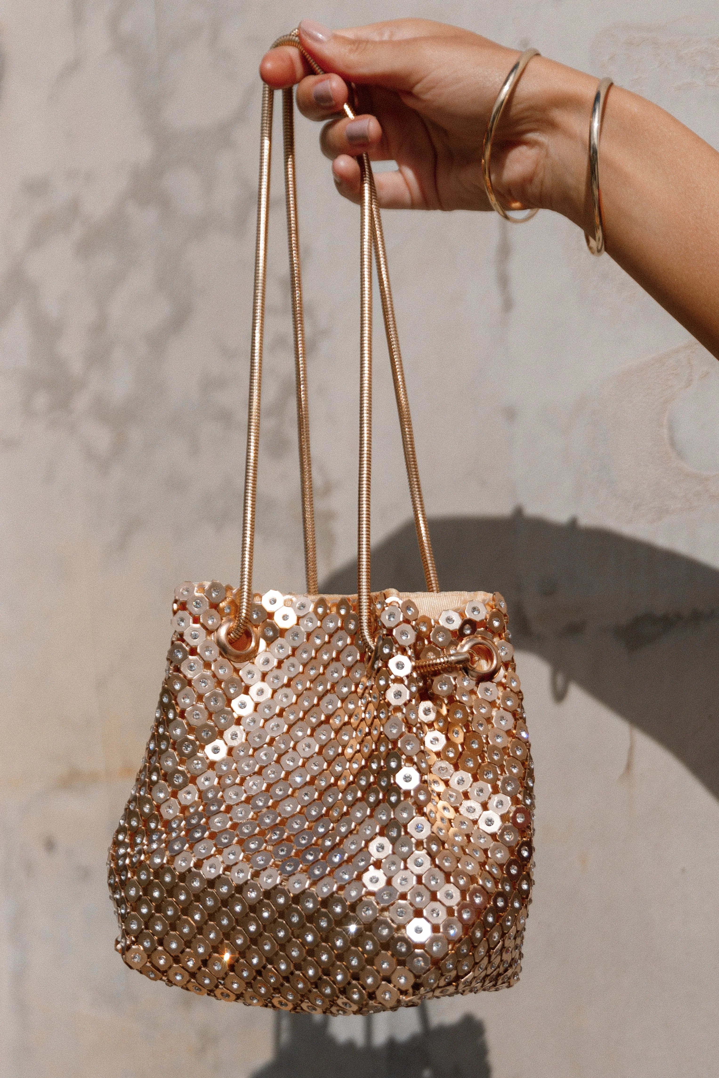 Valentina Embellished Bag Gold