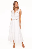 Kye Midi Skirt White Broderie