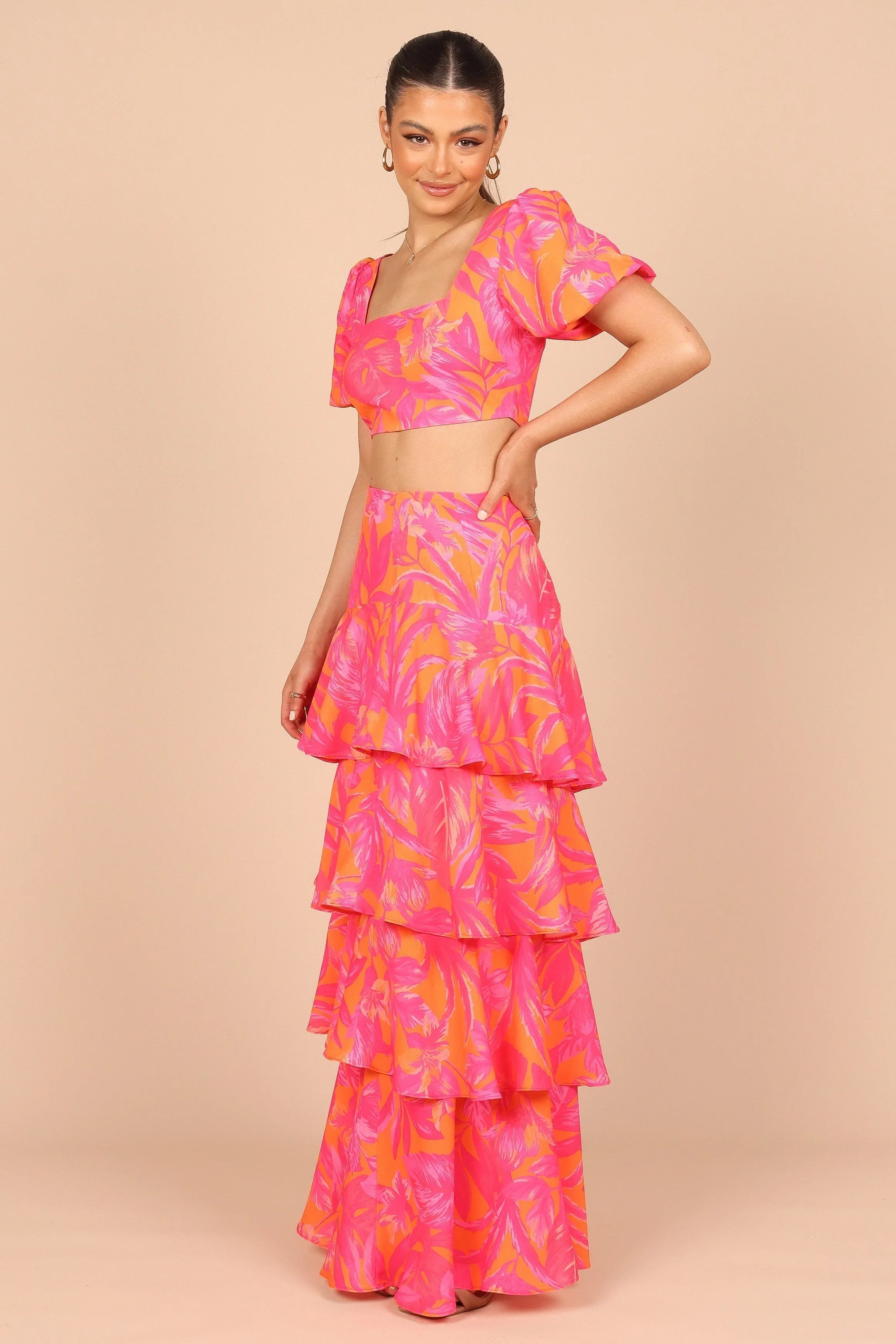 Addison Maxi Skirt Pink Tropics