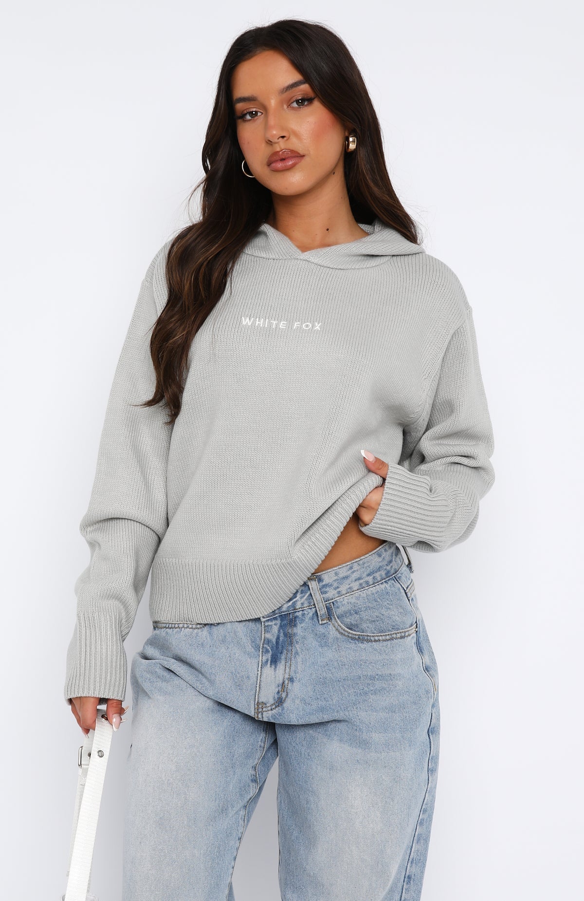 Its Cool Knit Hoodie Light Grey