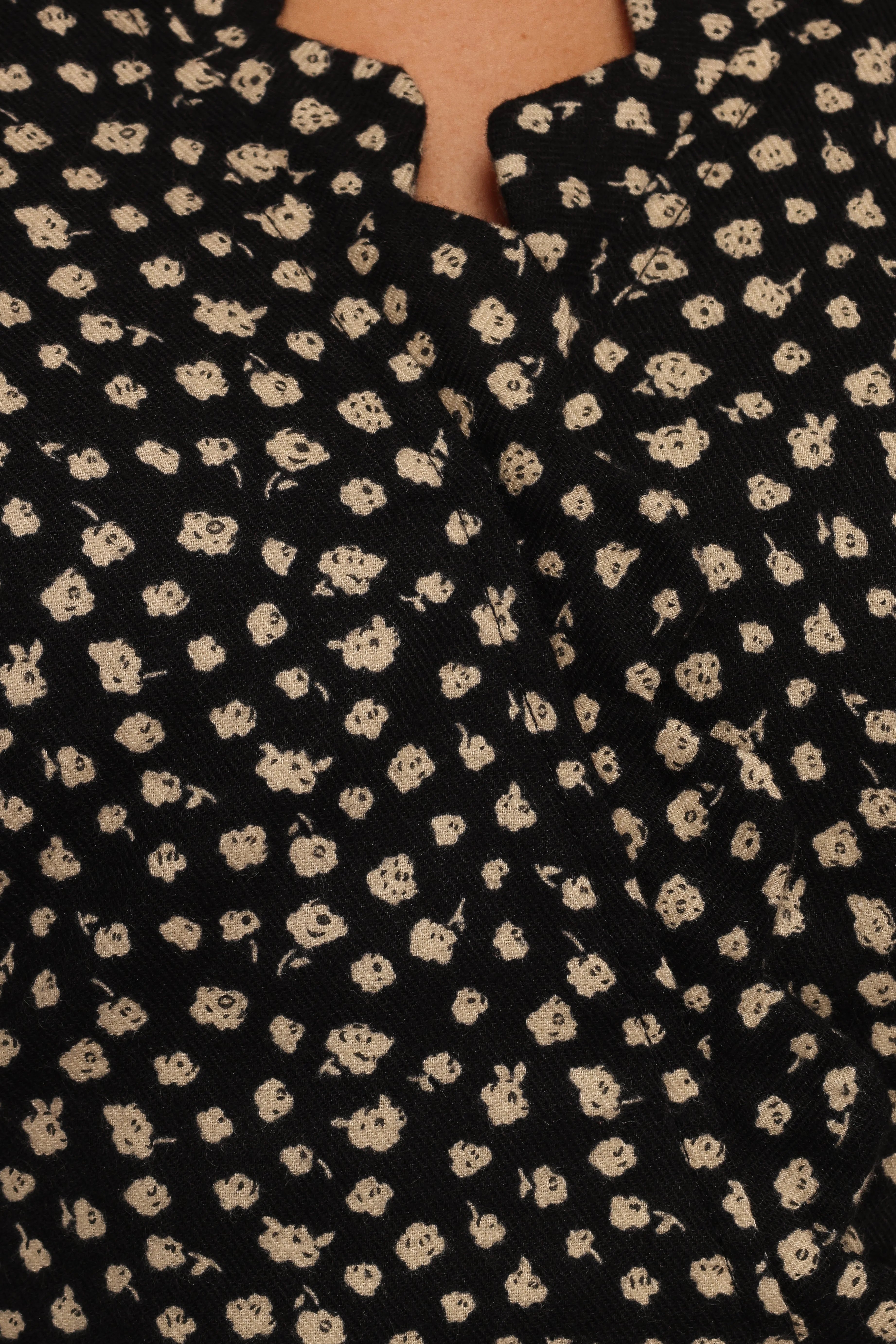 Chelsey Mini Dress Black Cream Floral