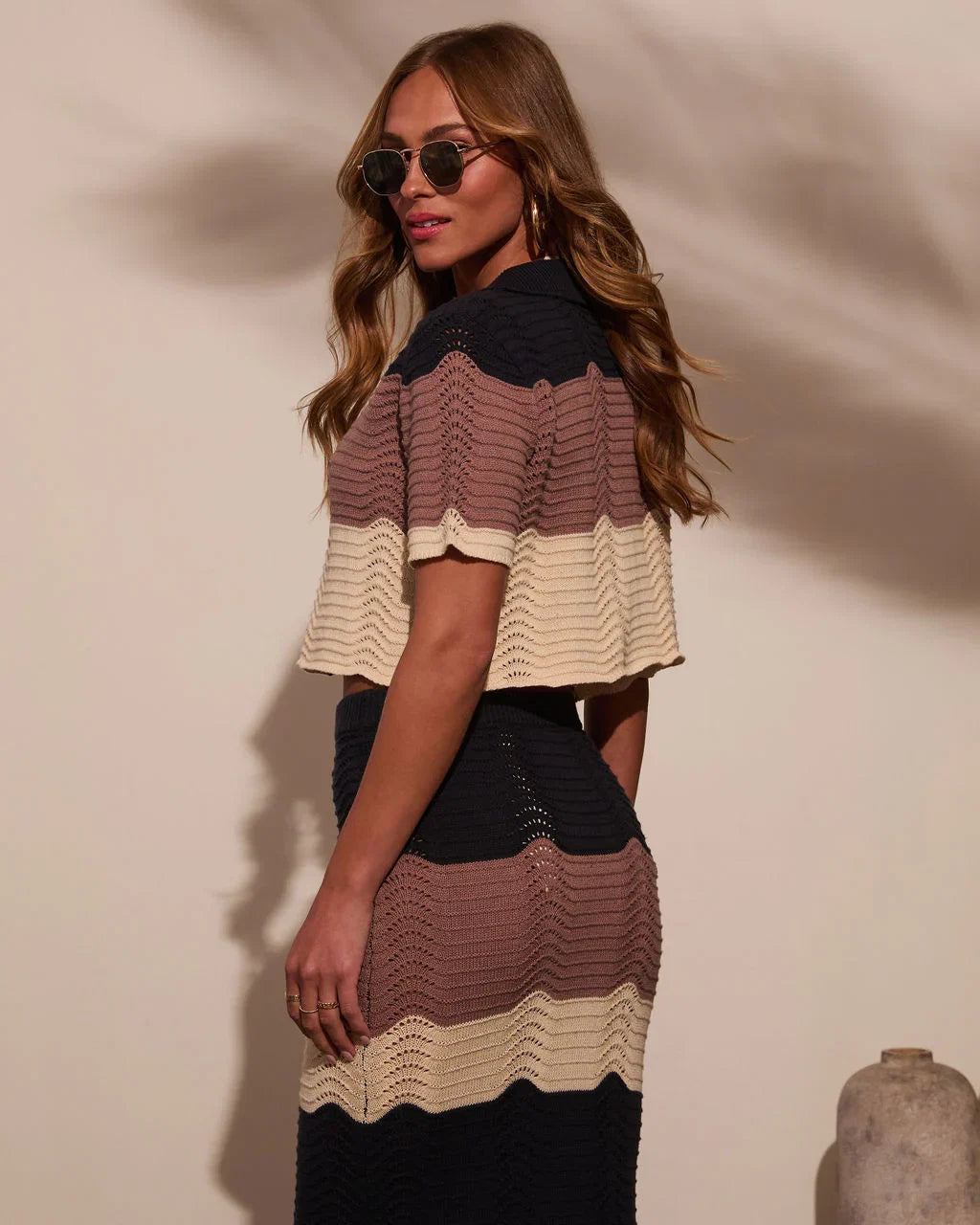 Coastal Core Colorblock Button Down Top