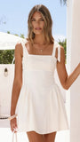 Nari Tie Strap Mini Dress White
