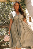 Nova Flutter Sleeve Midi Dress Olive