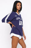 Life Goals Oversized Sports Tee Navy