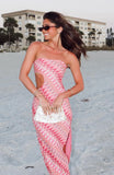 Flirt Mode Strapless Maxi Dress Sunrise Waves
