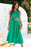 Isla One Shoulder Top Green
