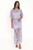 Yonder Sheer Panel Lace Maxi Skirt Purple