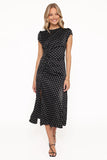 Lisbeth Midi Dress Black Polka Dot