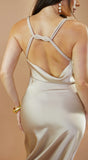 Lustra Satin Maxi Dress Cream