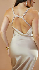 Lustra Satin Maxi Dress Cream