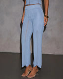 Sleek Elegance Scallop Hem Pants