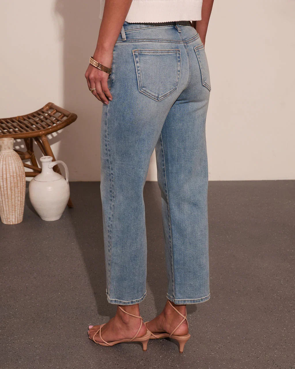 Marsey Super Stretch Low Rise Wide Leg Jeans