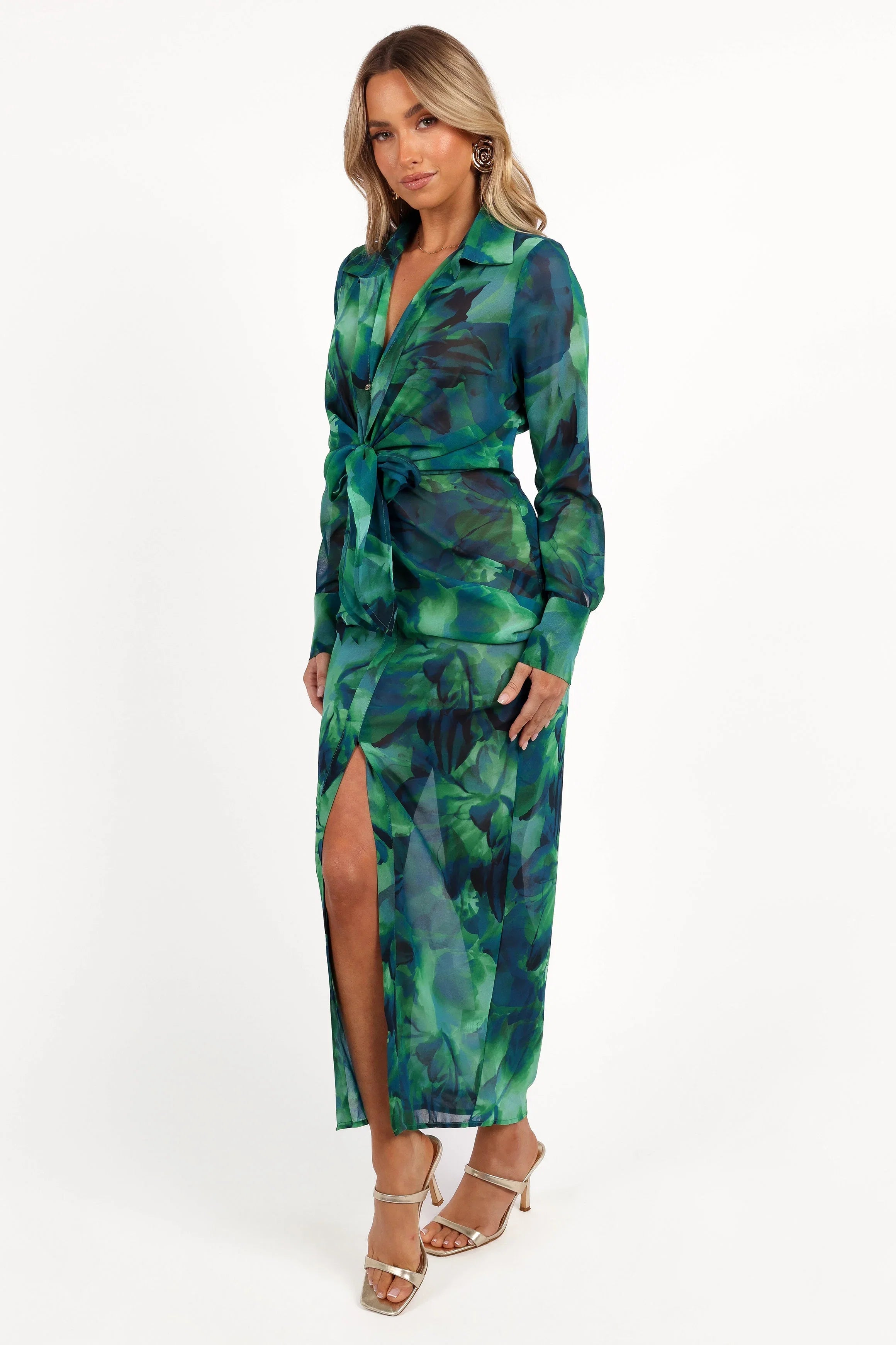 Calista Shirt Dress Green Floral