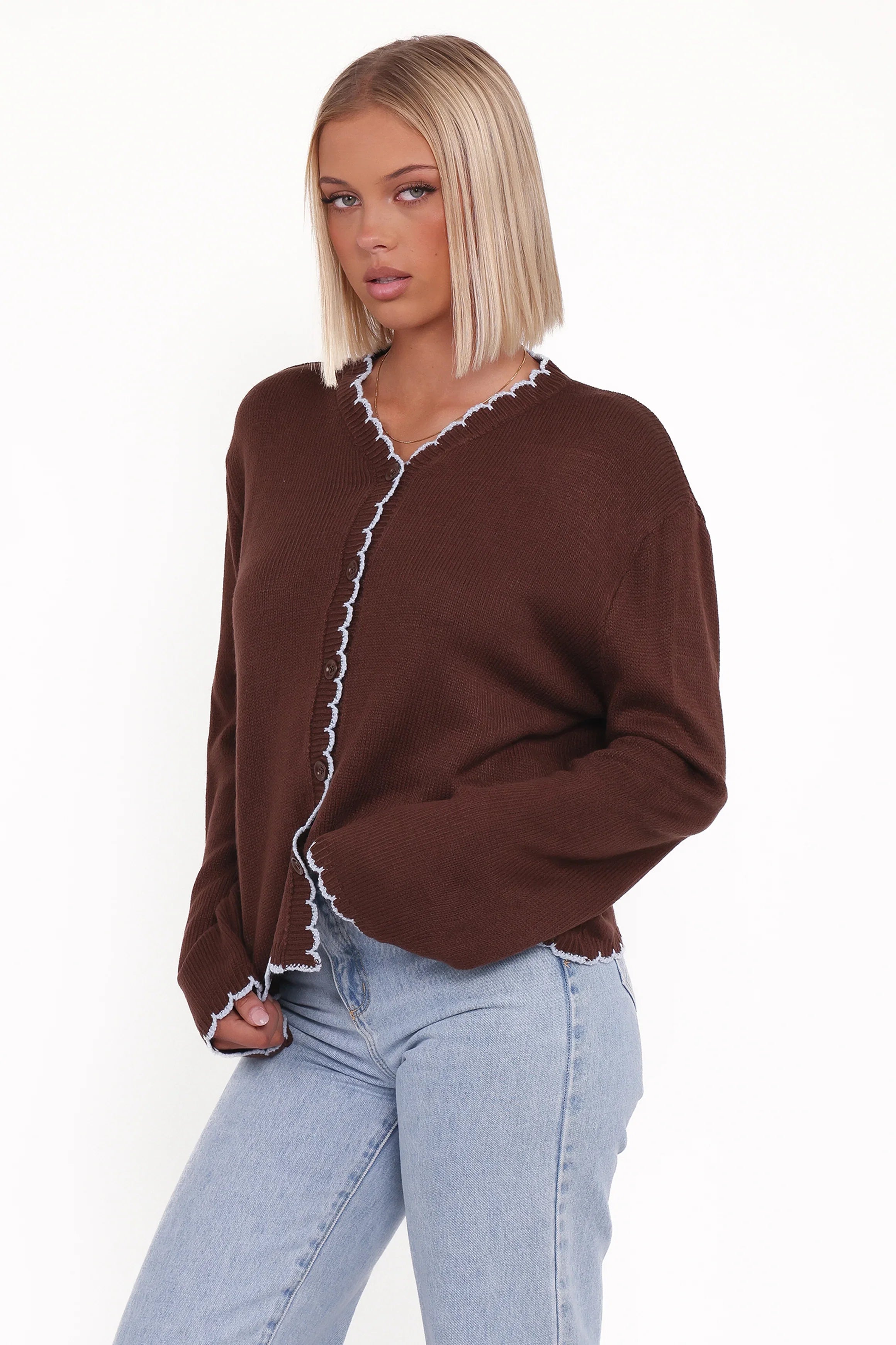 Ruby Knit Cardigan Brown