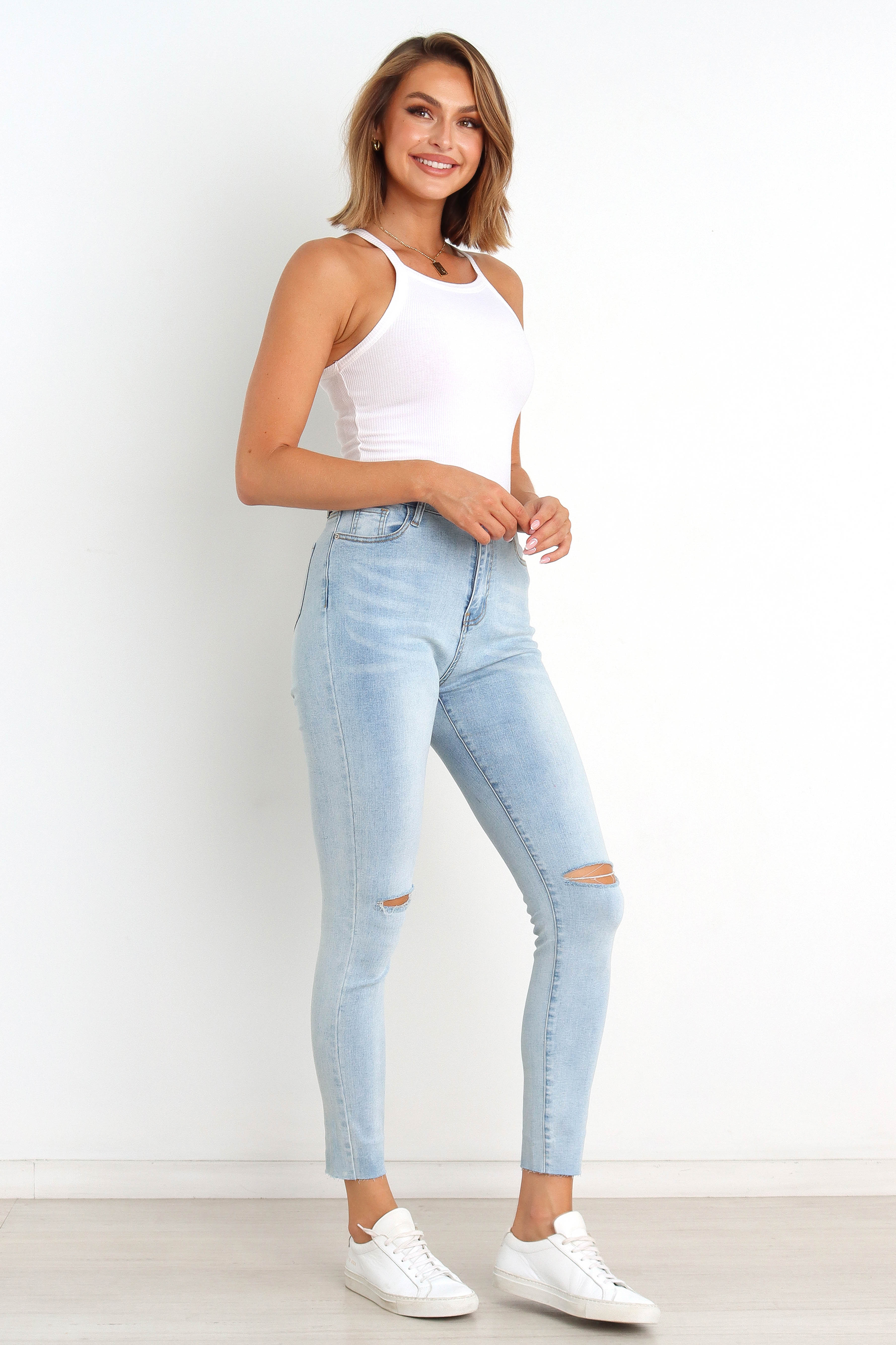 Hadie Jeans Light Blue Wash
