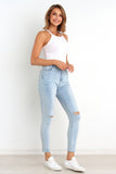 Hadie Jeans Light Blue Wash