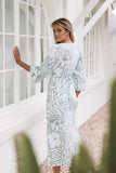 Kolby Long Sleeve Midi Dress Sage Print