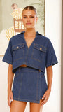 Olivia Top and Skort Set Dark Denim
