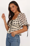 Lanie Top Cream Black